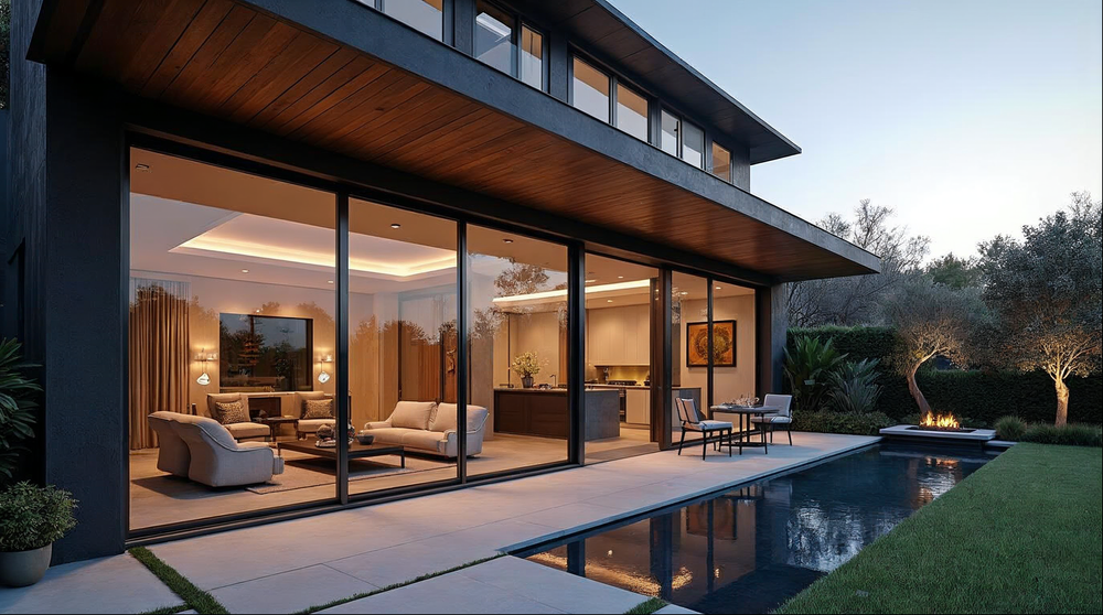 Gladiator aluminum sliding glass door showing long-lasting powder-coat finish in coastal Florida home