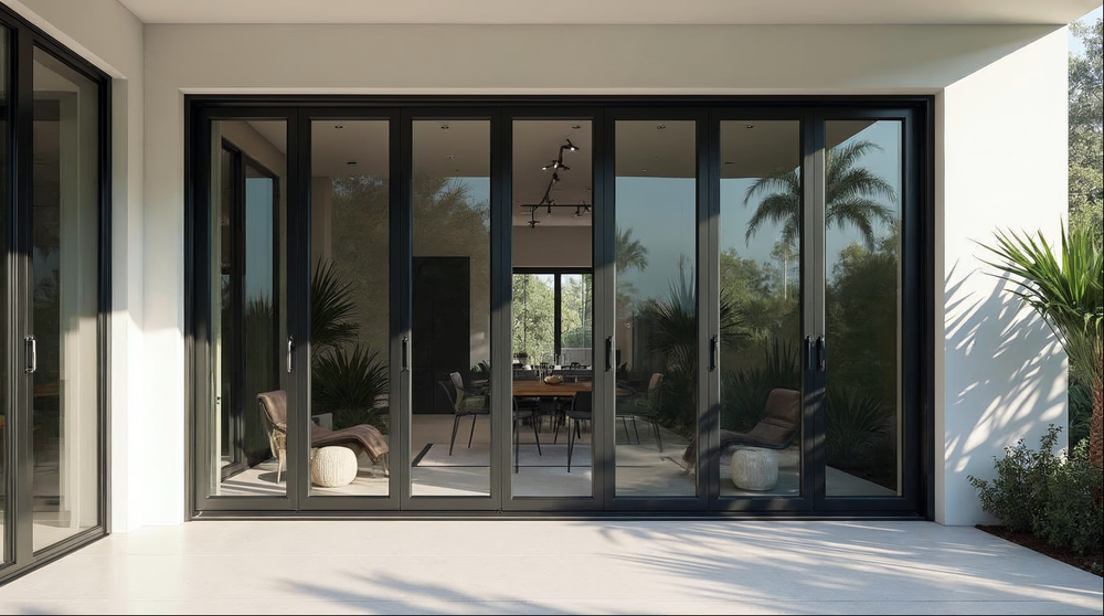 bi-fold glass wall door financing options on large luxury home project