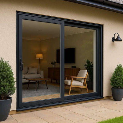 6 Foot Wide Aluminum Sliding 2-Panel Panoramic Patio Door Thermal (Multiple Heights) - Gladiator Window & Doors