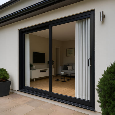 6 Foot Wide Aluminum Sliding 2-Panel Panoramic Patio Door Thermal (Multiple Heights) - Gladiator Window & Doors