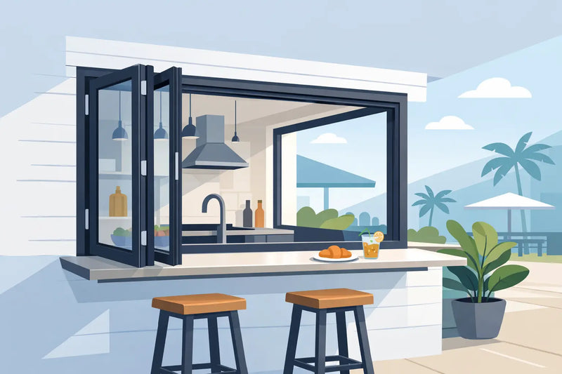 Folding Passthrough Window for Kitchen