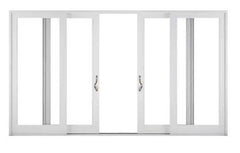 12 Foot Wide Aluminum Bi-Parting 4-Panel Thermal Patio Door - (Multiple Heights) with sleek design and high durability.