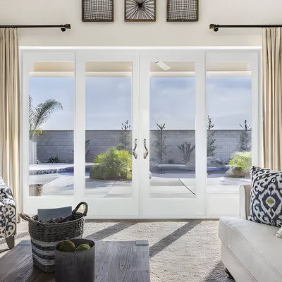 12 Foot Wide Aluminum Bi-Parting 4-Panel Thermal Patio Door - (Multiple Heights) with stylish interior view.