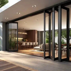288" Wide BI-Fold Folding Door -Title 24 & NFRC Approved in a modern home setting.