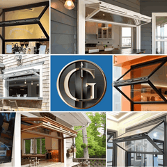 48" Wide Folding Up Pass Through Window - Multiple Heights in various styles and settings.