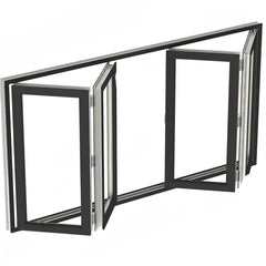 60" Wide Bi-Fold Pass Through Window - Multiple Heights with multiple panels folded open