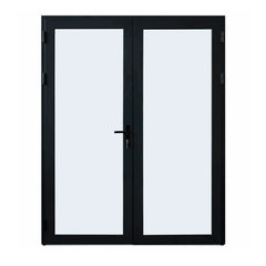 61.5" W Dual Swing French Door (Multiple Heights) featuring sleek black frame and glass panels.