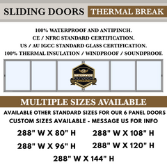 30 Foot Wide Aluminum Sliding 6-Panel Panoramic Patio Door Thermal  - Multiple Heights - Gladiator Window & Doors