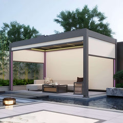 Valor Signature Pergola – All-Season Luxury with Electric Screens, Glass Doors, Retractable Awnings, Fan & Heater - Gladiator Window & Doors