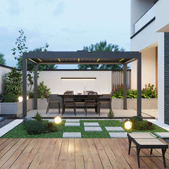 Valor Signature Pergola – All-Season Luxury with Electric Screens, Glass Doors, Retractable Awnings, Fan & Heater - Gladiator Window & Doors