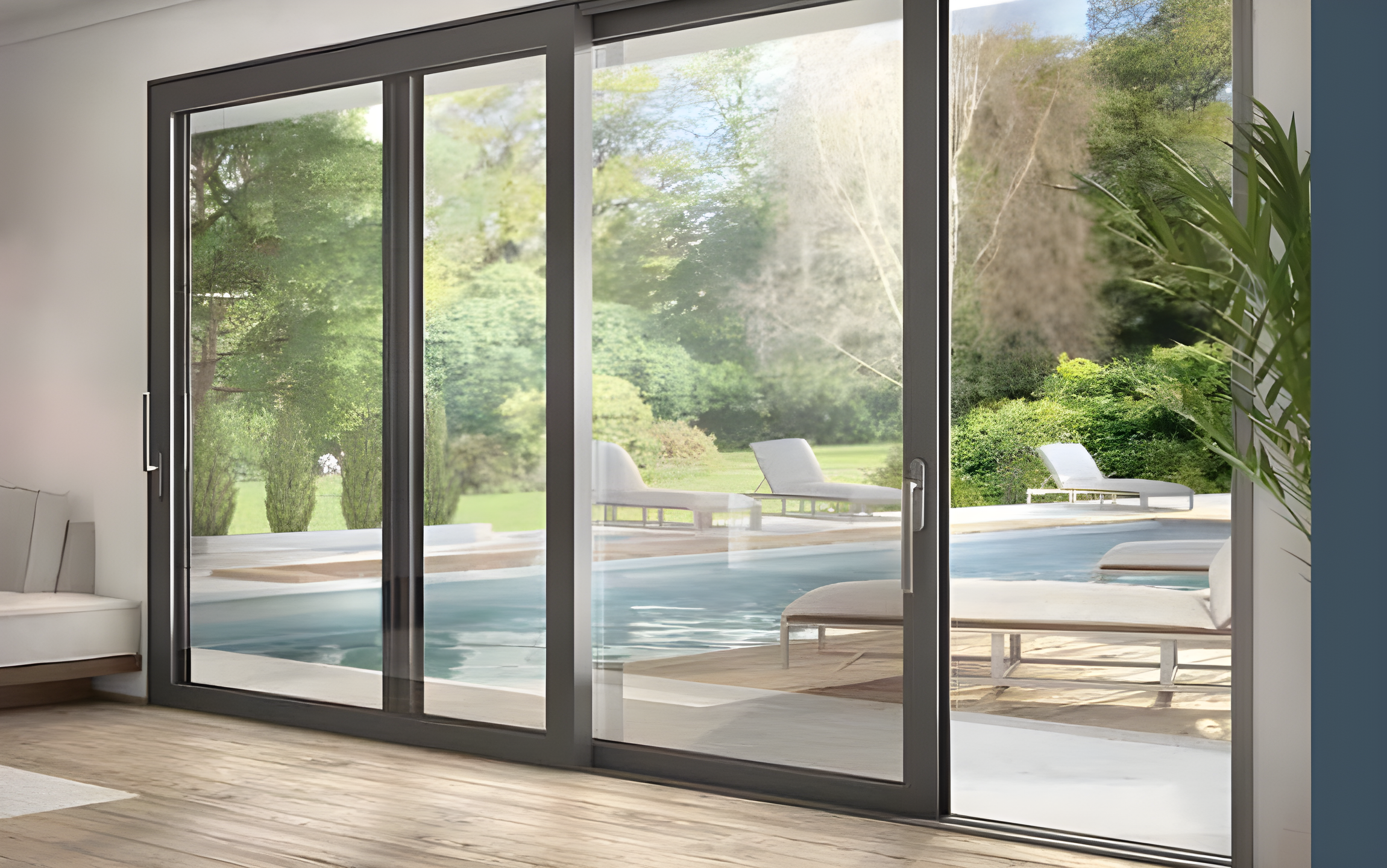 10 Foot Wide Aluminum Sliding 2-Panel Panoramic Patio Door Thermal (Multiple Heights) - Gladiator Window & Doors