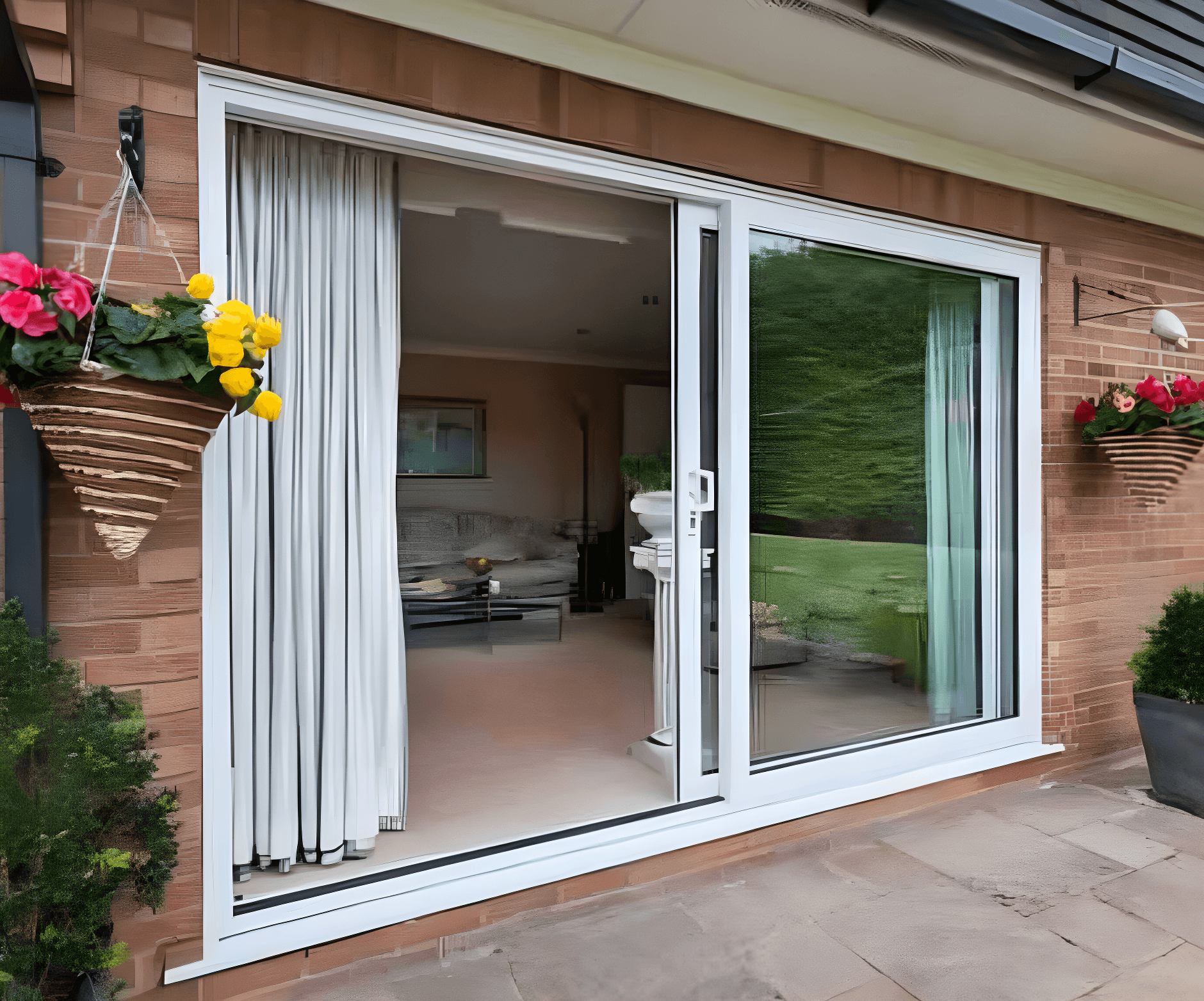 10 Foot Wide Aluminum Sliding 2-Panel Panoramic Patio Door Thermal (Multiple Heights) - Gladiator Window & Doors