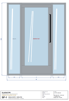 72" Wide Storefront System – Single Entry Door with Sidelites