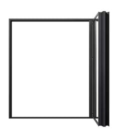 6 foot wide bi-fold panoramic door showcasing sleek black aluminum frame and modern design for homes and commercial spaces.