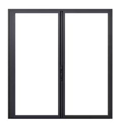 6 foot wide heavy-duty bi-fold panoramic glass door in sleek black frame