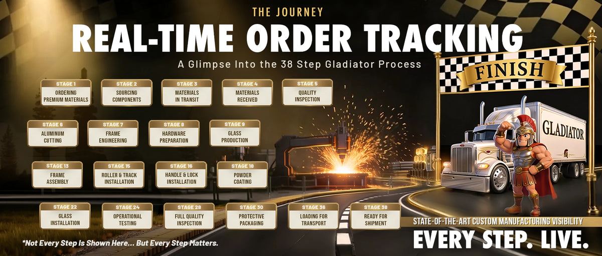 Gladiator real-time order tracking — a glimpse into the 38 step Gladiator manufacturing process