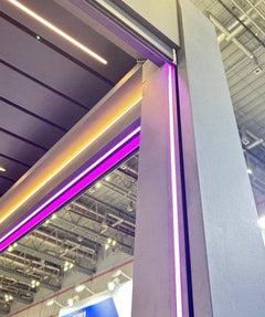 Apex Modern Aluminum Pergola | by Gladiator Pergolas – Custom Outdoor Shade Structure with colorful lights.