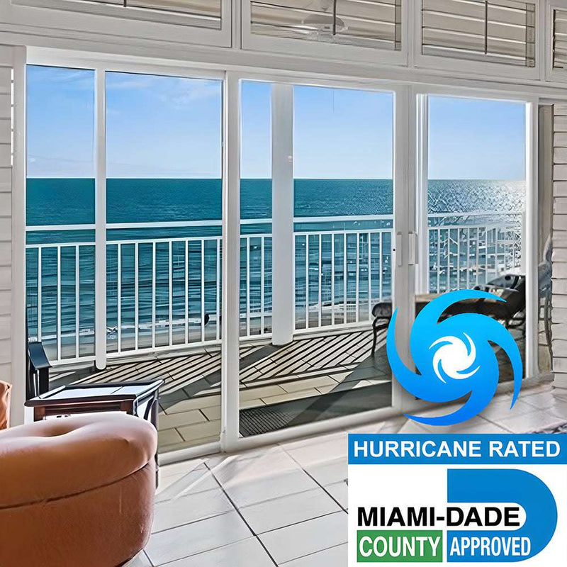 Coming Soon Hurricane Doors Sliding with BI-Fold Folding Door, featuring hurricane-rated design and ocean view.