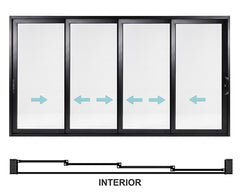 14 Ft (168") Aluminum Sliding Patio Door – Multi-Slide, Thermal Break