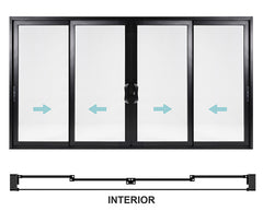 12 Ft (144") Aluminum Sliding Patio Door – Multi-Slide, Thermal Break