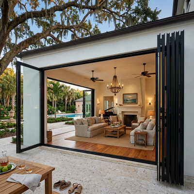 336 inch 7 panel bi-fold folding door lifestyle
