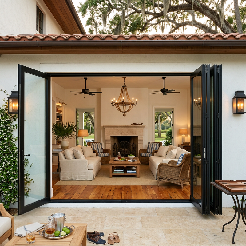 180 inch 5 panel bi-fold folding door lifestyle