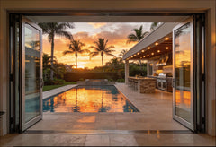 144 inch 4 panel bi-fold folding door