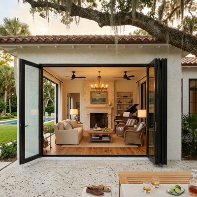 216 inch 5 panel bi-fold folding door