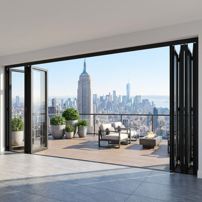 480 inch 8 panel bi-fold folding door