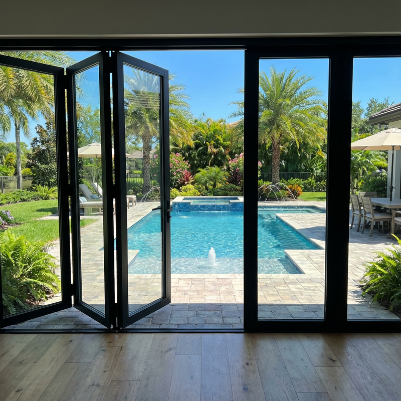 240 inch 6 panel bi-fold folding door lifestyle