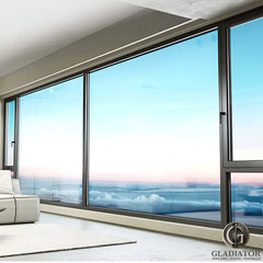 Extra Large Casement Window Thermal Break Energy Efficient |  Aluminum Windows – Soundproof, Insulated, Modern view from inside a modern home.