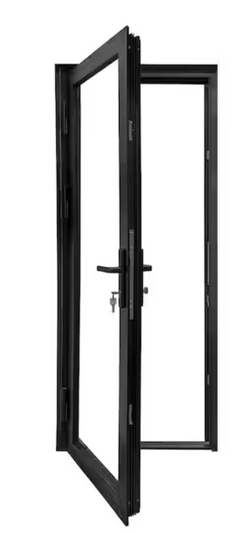 Extra Large 2 Door & Window Casement Combo Thermal Break Energy Efficient black aluminum bi-fold door