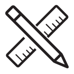 Item Personalization icon with pencil and ruler, representing customization of BI-Fold Folding Door.