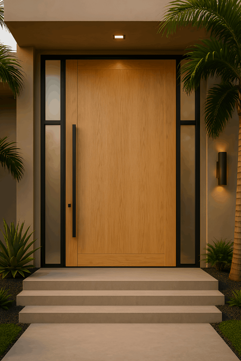 Luxor Exterior Gladiator Pivot Door with modern design and sleek handle, perfect for stylish entrances.
