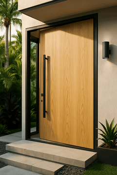 Luxor Exterior Gladiator Pivot Door featuring a sleek design, complemented by BI-Fold Folding Door style elements.