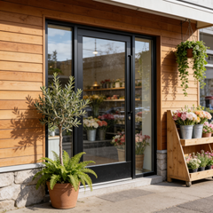 72" Wide Storefront System – Single Entry Door with Sidelites