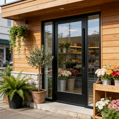 72" Wide Storefront System – Single Entry Door with Sidelites