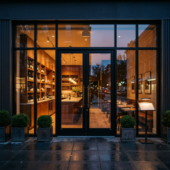192" Wide Storefront System – Single Entry Door with Sidelites & Transom