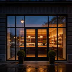 192" Wide Storefront System – Single Entry Door with Sidelites & Transom