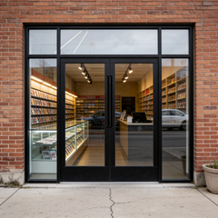 120" Wide Storefront System – Double Entry Doors with Sidelites & Transom