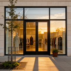 192" Wide Storefront System – Single Entry Door with Sidelites & Transom