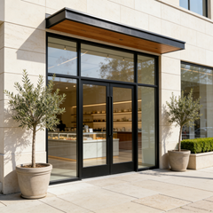 120" Wide Storefront System – Double Entry Doors with Sidelites & Transom