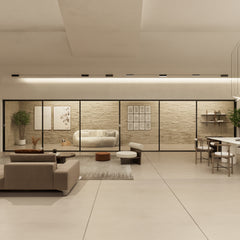 24 Foot Wide Aluminum Sliding 6-Panel Panoramic Patio Door Thermal - Multiple Heights in modern living space.